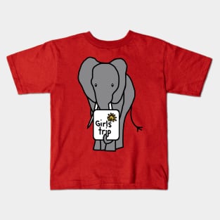 Grey Elephant goes on Girls Trip Kids T-Shirt